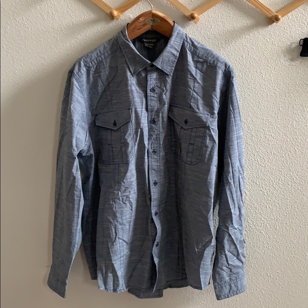 exOfficio button up shirt XXL GREY BLUE patterned